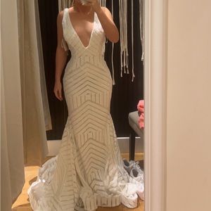 White sparkly prom dresss